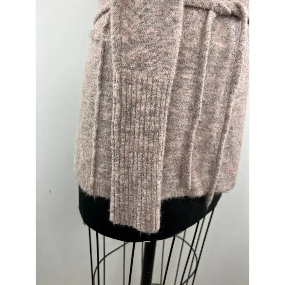Wilfred Free GiGi Wrap Cardigan Pink Fuzzy Knit Long Sleeve Wool Alpaca Small S
